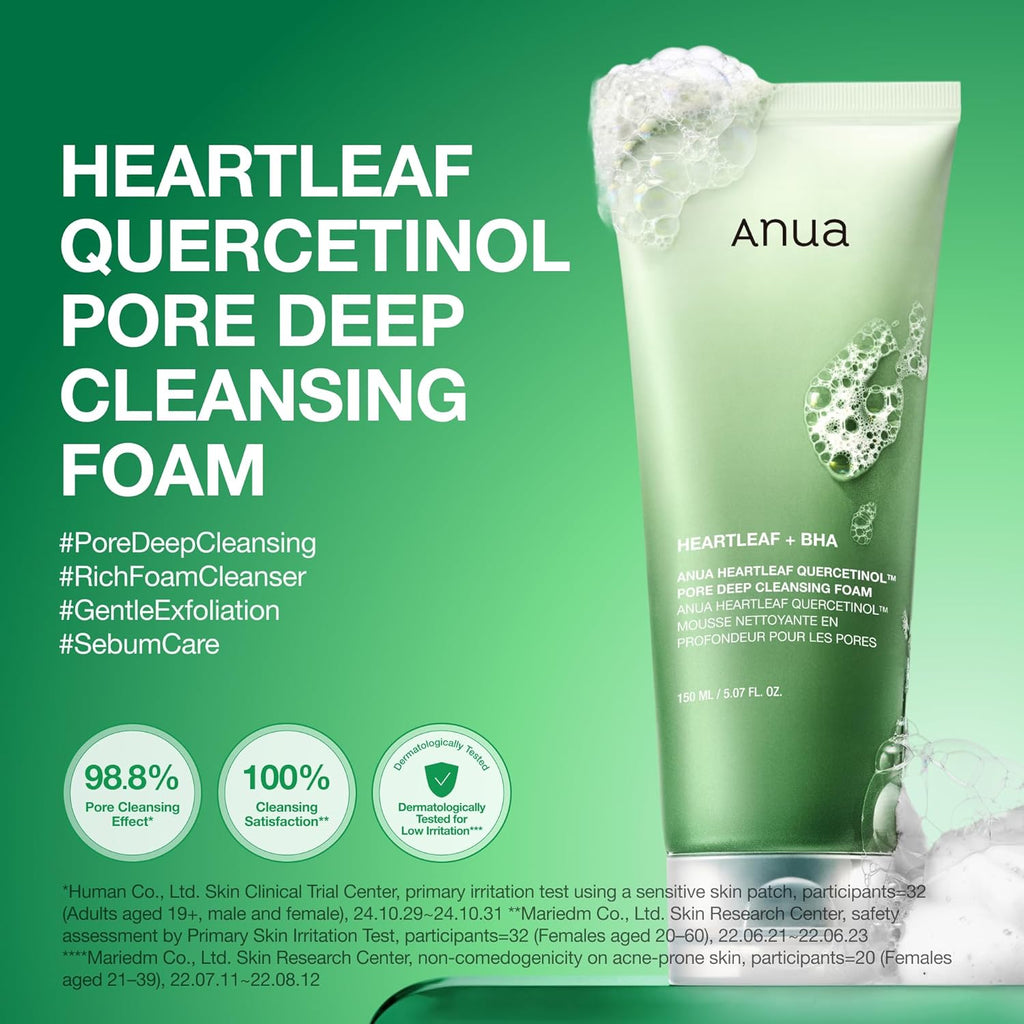 Revitalize Your Skin with Heartleaf Quercetinol Pore Deep Cleansing Foam - 5.07 Fl.Oz | The Ultimate Hydrating Facial Cleanser for Pore Refining and Gentle Exfoliation, Perfect for Daily Use!