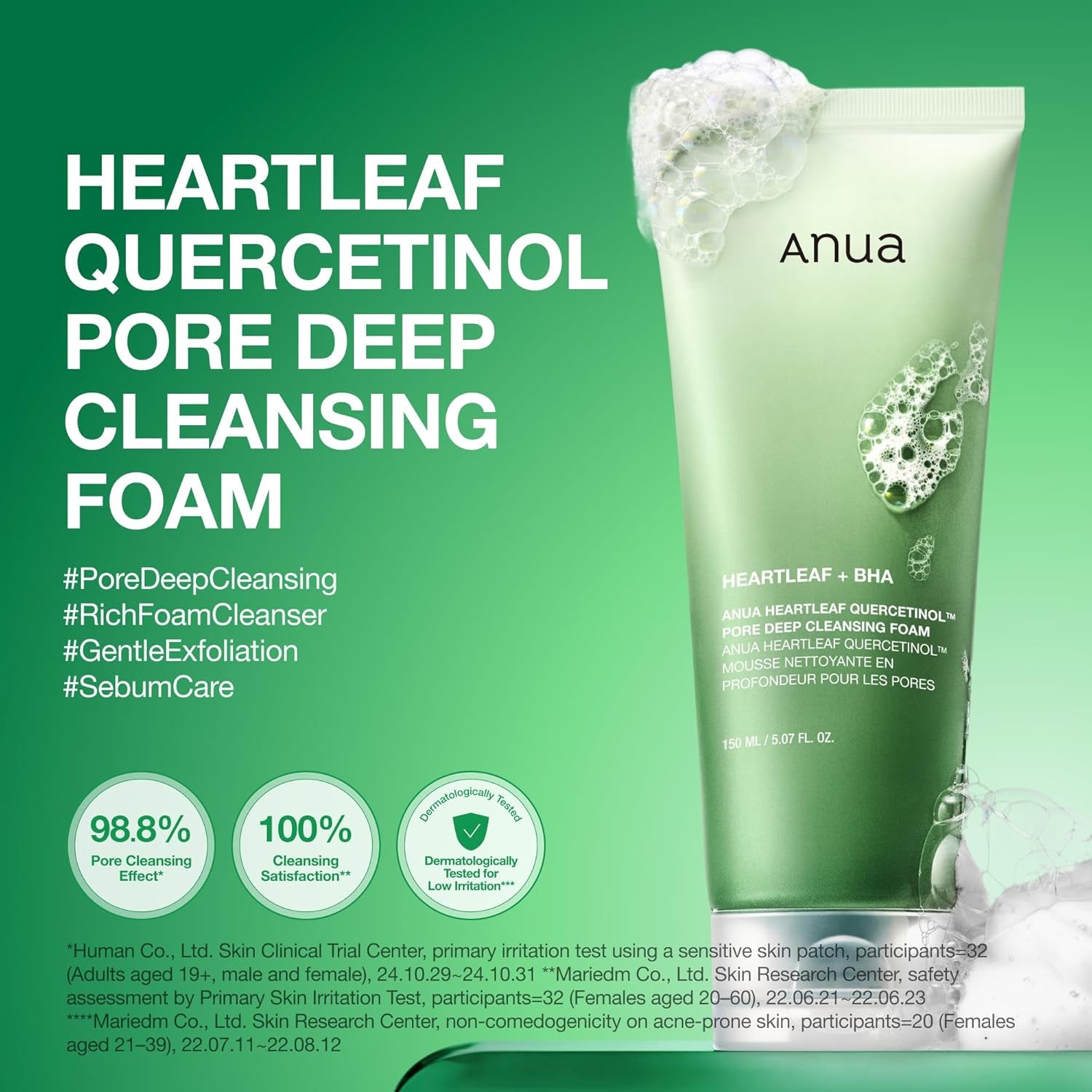 Revitalize Your Skin with Heartleaf Quercetinol Pore Deep Cleansing Foam - 5.07 Fl.Oz | The Ultimate Hydrating Facial Cleanser for Pore Refining and Gentle Exfoliation, Perfect for Daily Use!