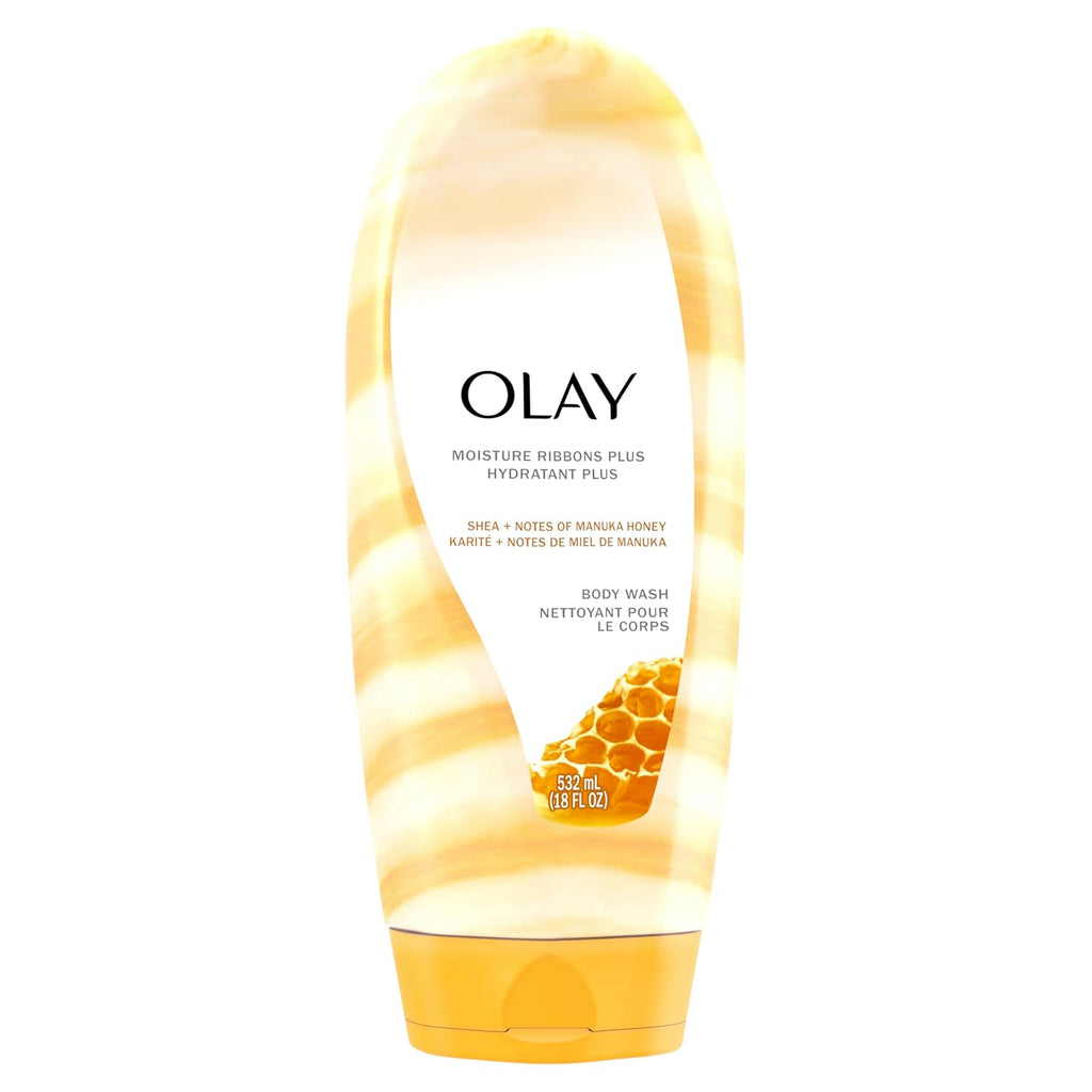 Luxurious Olay Body Wash for Women - Deep Conditioning with Shea Butter & Manuka Honey - 18 Fl Oz for Smooth, Soft Skin