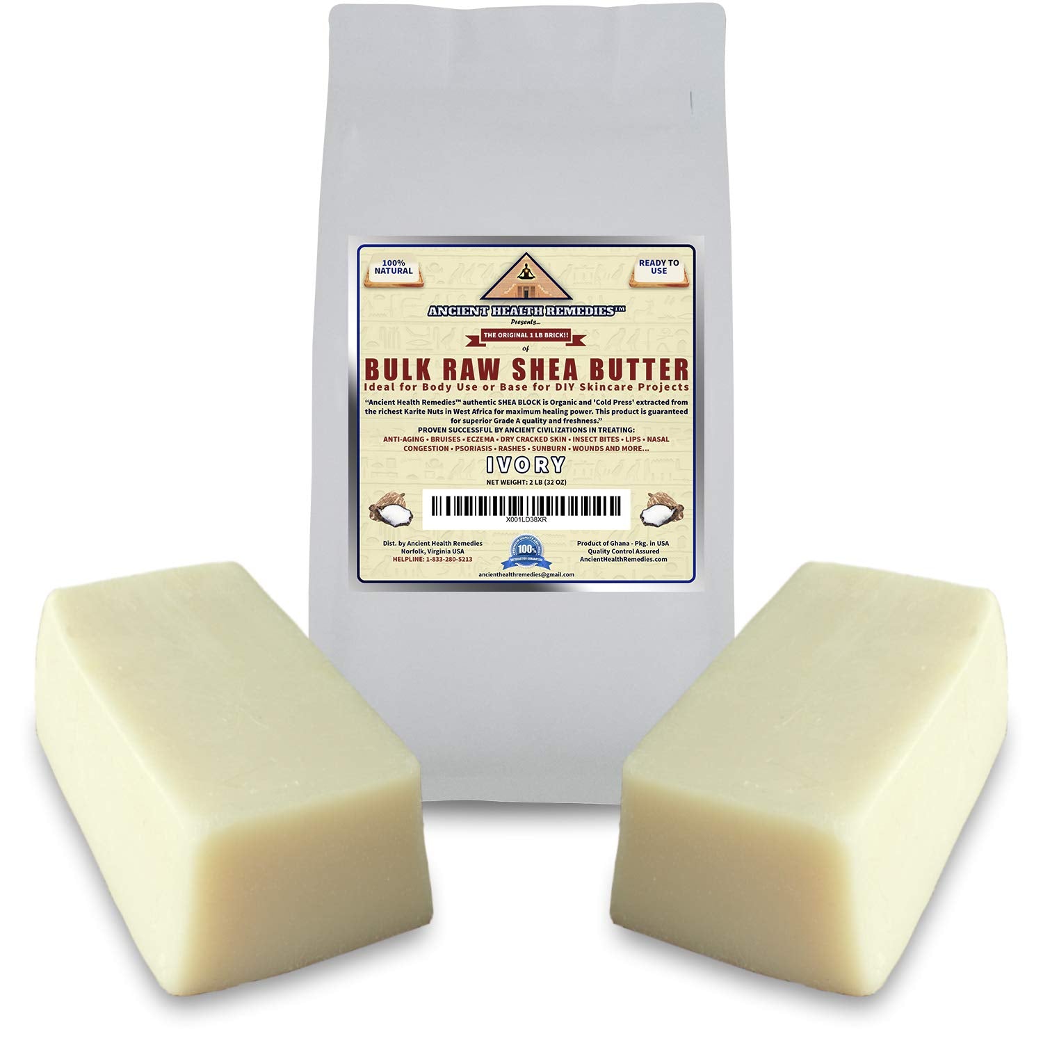 Experience the Power of Organic Unrefined Raw African Ivory White Shea Butter Blocks – Grade A for Anti-Aging and Dry Skin, Perfect for DIY Beauty Creations!