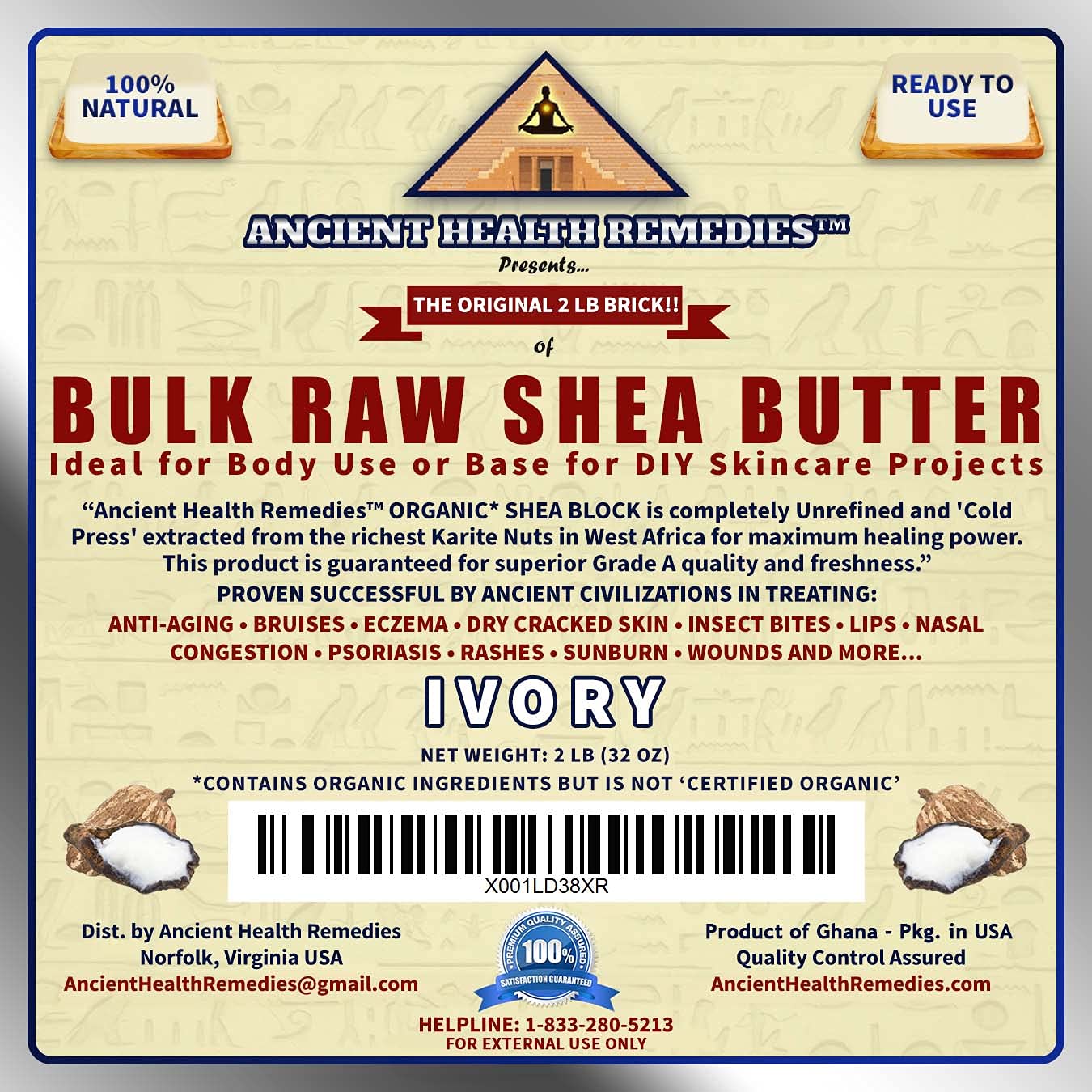 Experience the Power of Organic Unrefined Raw African Ivory White Shea Butter Blocks – Grade A for Anti-Aging and Dry Skin, Perfect for DIY Beauty Creations!