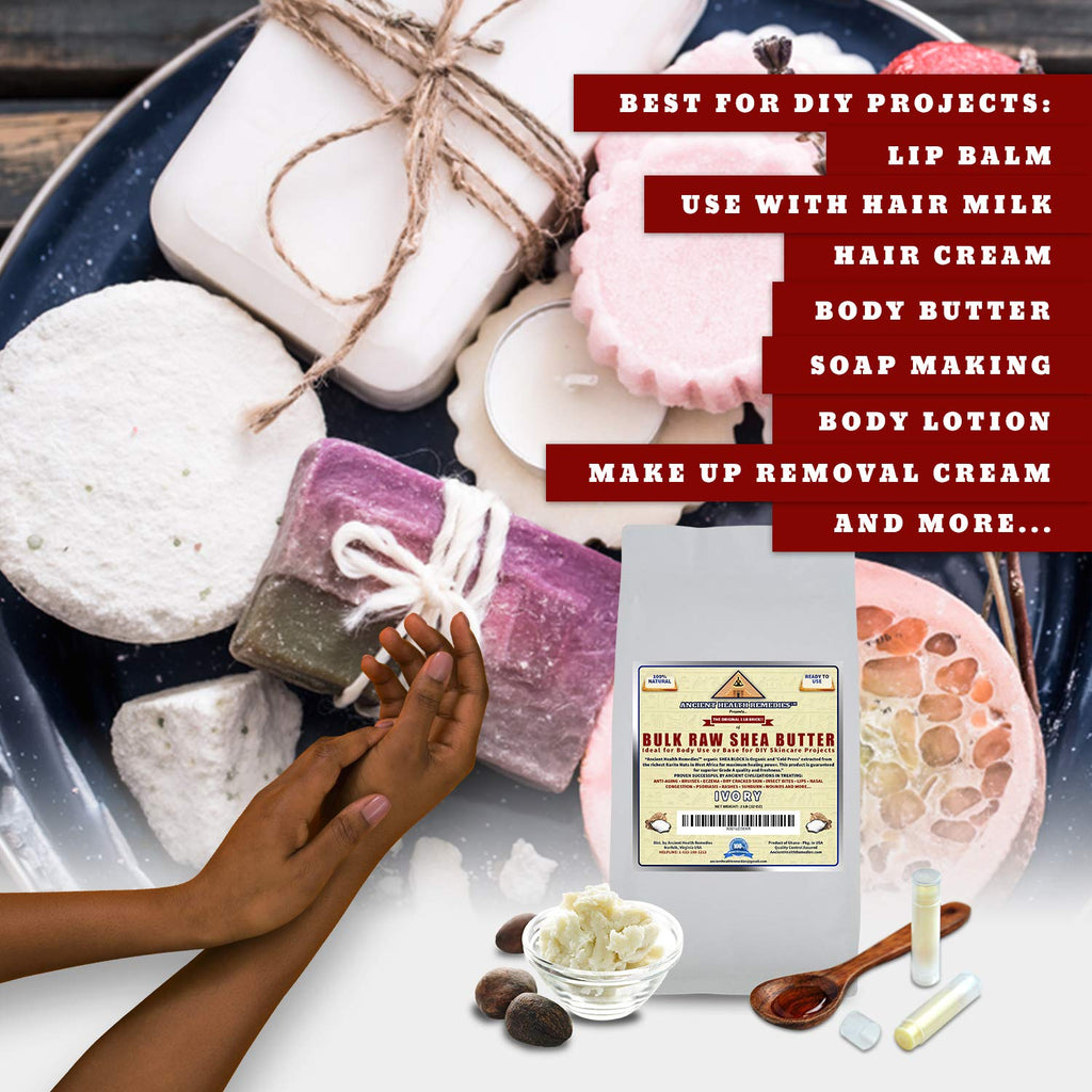 Experience the Power of Organic Unrefined Raw African Ivory White Shea Butter Blocks – Grade A for Anti-Aging and Dry Skin, Perfect for DIY Beauty Creations!
