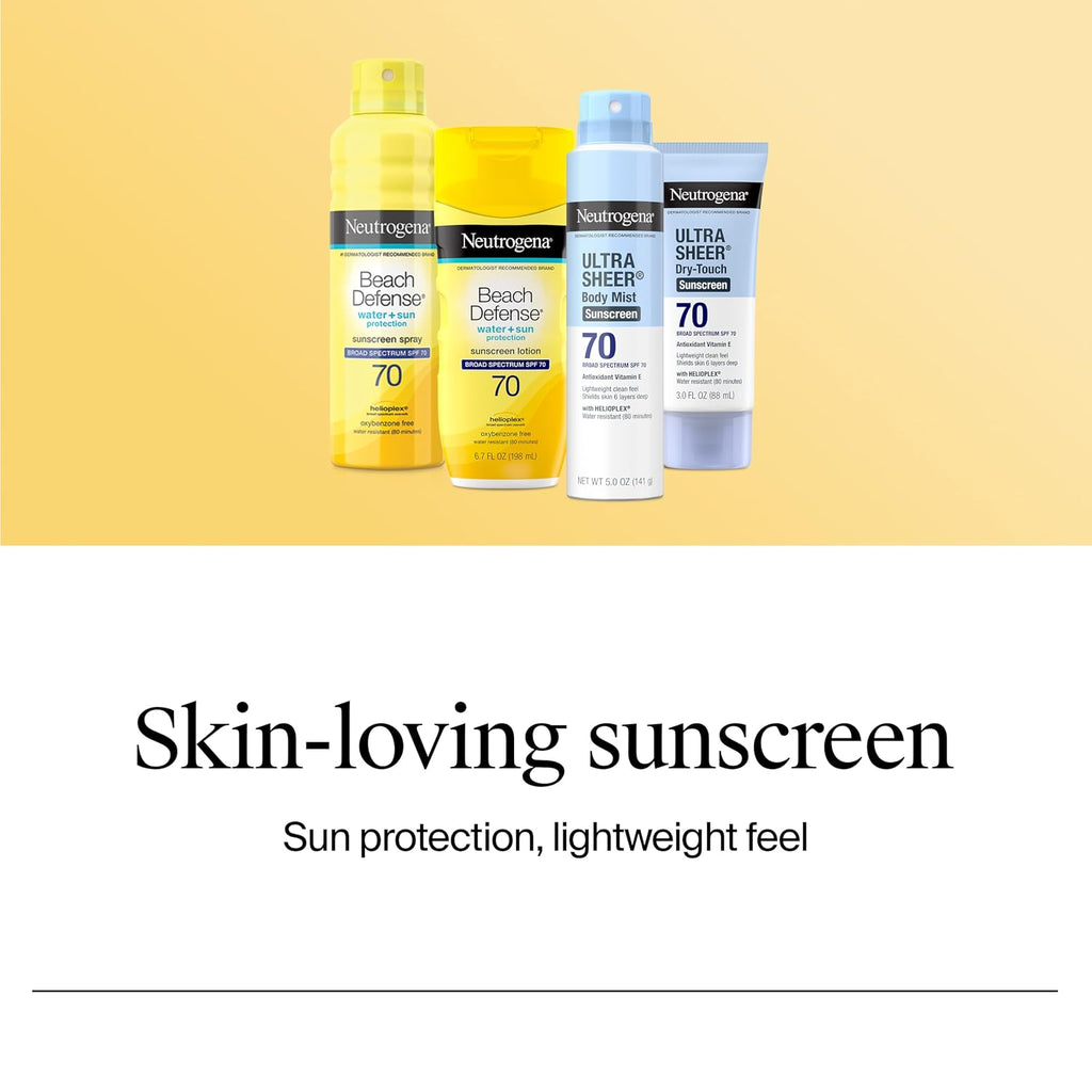 Ultimate Protection with Neutrogena Beach Defense Sunscreen Lotion SPF 70 - Lightweight, Water-Resistant & Perfect for All Your Outdoor Adventures!