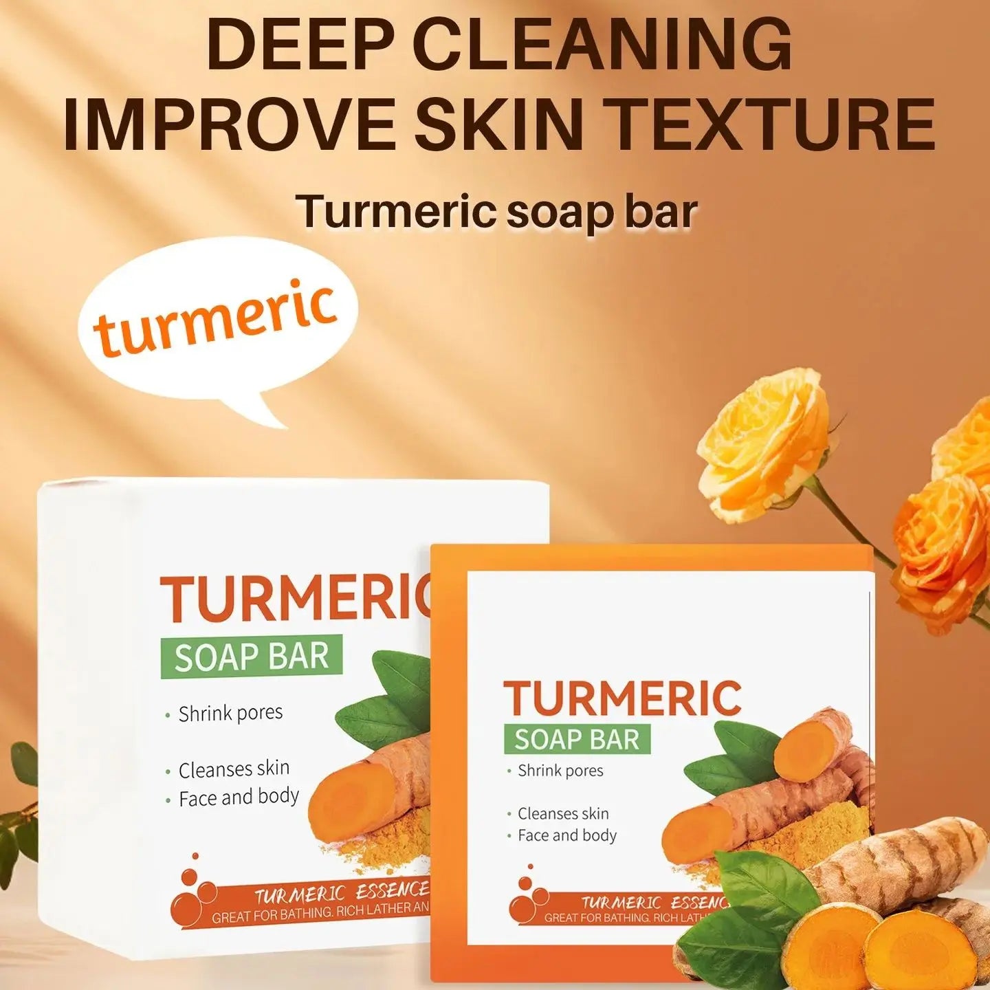 Revitalize Your Skin with Handmade Turmeric Soap - Brightening Cleanser for Body and Face, Perfect for Lightening Dark Underarms and Legs