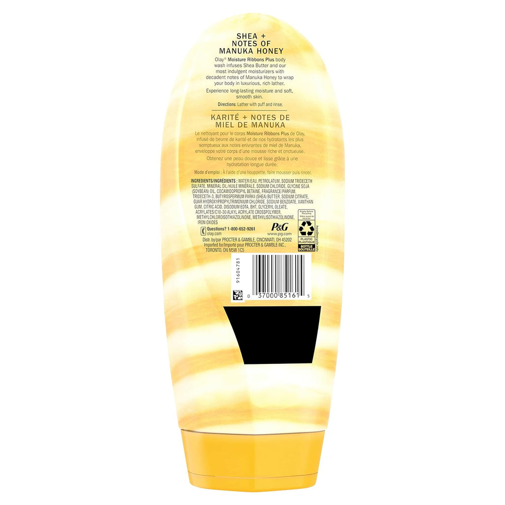 Luxurious Olay Body Wash for Women - Deep Conditioning with Shea Butter & Manuka Honey - 18 Fl Oz for Smooth, Soft Skin