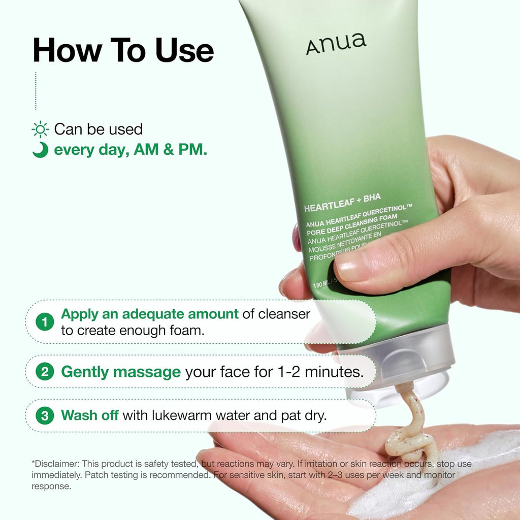 Revitalize Your Skin with Heartleaf Quercetinol Pore Deep Cleansing Foam - 5.07 Fl.Oz | The Ultimate Hydrating Facial Cleanser for Pore Refining and Gentle Exfoliation, Perfect for Daily Use!